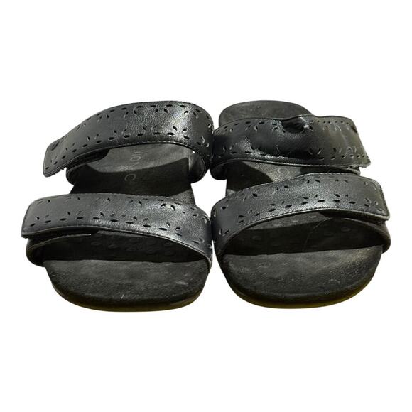 Vionic Belize Black Leather Orthotic Slide Sandals Women's Size 8 Adjustable - Picture 2 of 8